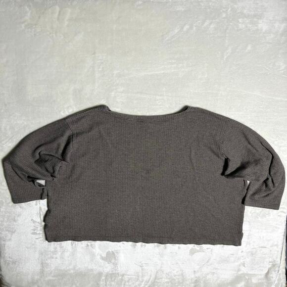 Bechamel Sweater Women's 3XL Gray Chevron Weave Embroidery Floral Cotton Cottage - Picture 4 of 8